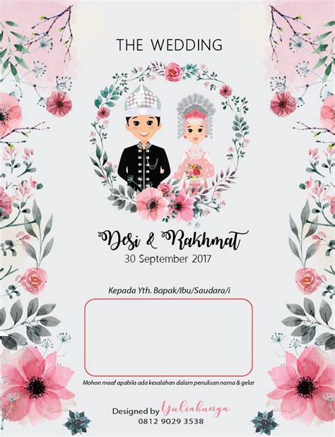 Desain Background Undangan Pernikahan Warna Biru