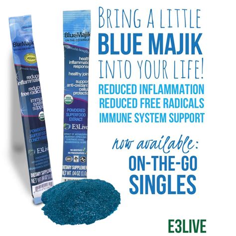 E3live Blue Majik On The Go Singles 30 Count 1 Gram With Zanocap 1 Bottle Ebay