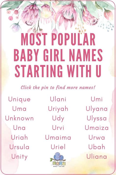 Baby Girl Names That Start With U