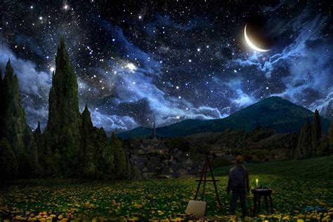 Starry Starry Night Wallpaper Best Wallpaper Background Riset