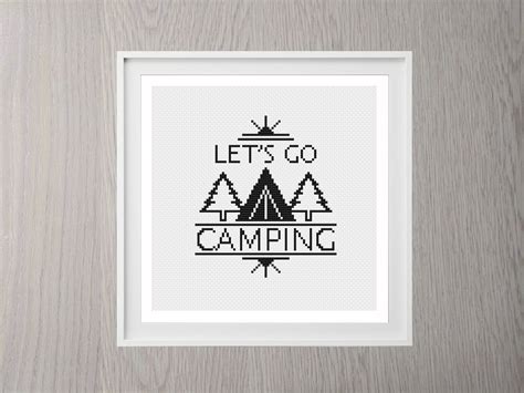 Camping Cross Stitch Pattern Digital Download