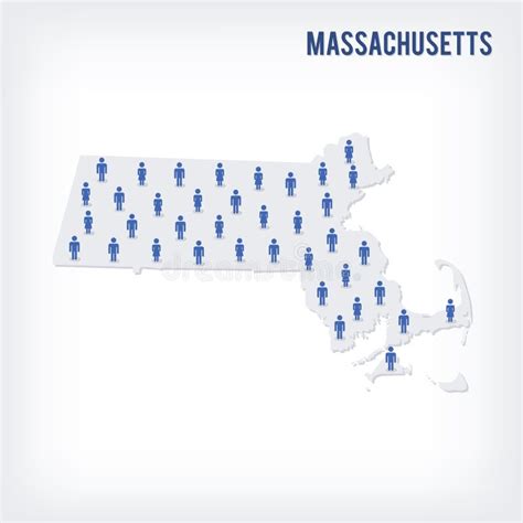 Vector People Map Of Of State Of Massachusetts The Concept Of