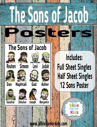 12 Sons Of Jacob Posters Bible Fun For Kids