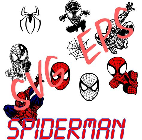 9 Spiderman Svg Eps Files Ready to Cut | Etsy