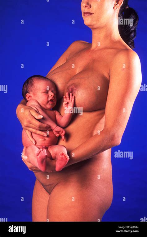Pregnant Woman Sequence Of Monthly Changes Nude Month Ten W Newborn
