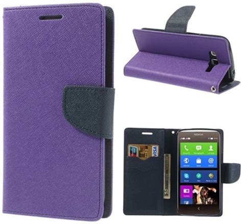 Wallet Flip Case Back Cover For Nokia 640 Purpleusb Bracelet Cable