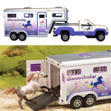 Truck Horse Trailer Play Set Kids Toddler Toys Pretend Truck And