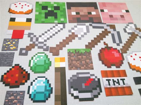 Printable 26pc Minecraft Photo Booth Props By Clevermarten 1300