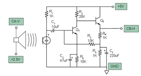 Electret Microphone Preamp Schematic