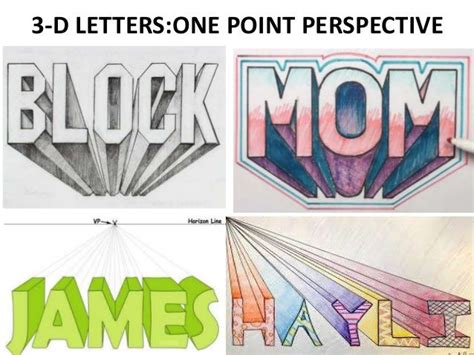 32 3d Letters One Point Perspective Allyxaleksas
