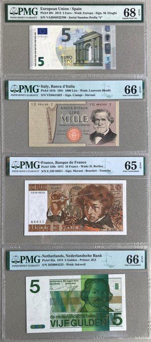 Monde 4 Banknotes All Graded Various Dates Catawiki