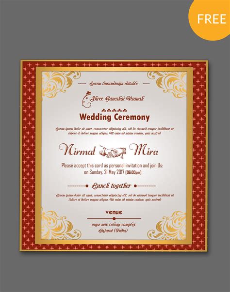 Indian Kankotri Card Templates Invitation Card Format Marriage