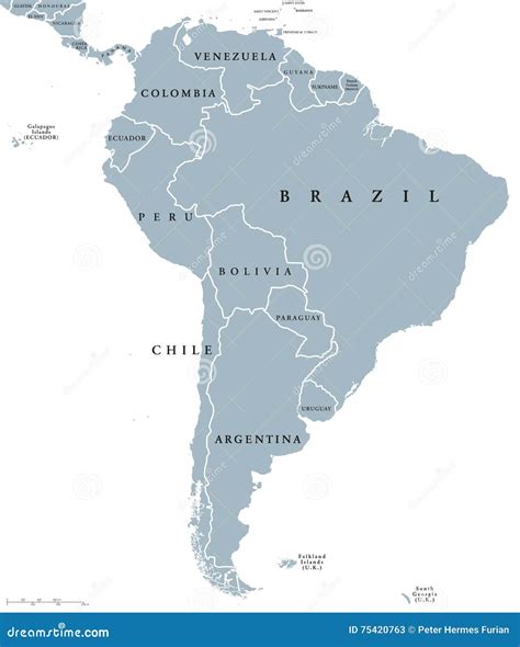 Labeled Map Of South America