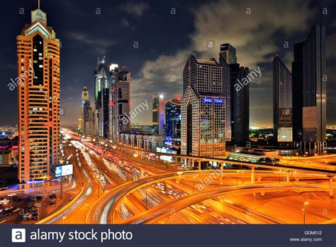 Sheikh Zayed Road Dubai Uae Stock Photo Alamy