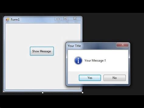 How To Create A Message Box In Windows Form Application In C Quick Video YouTube