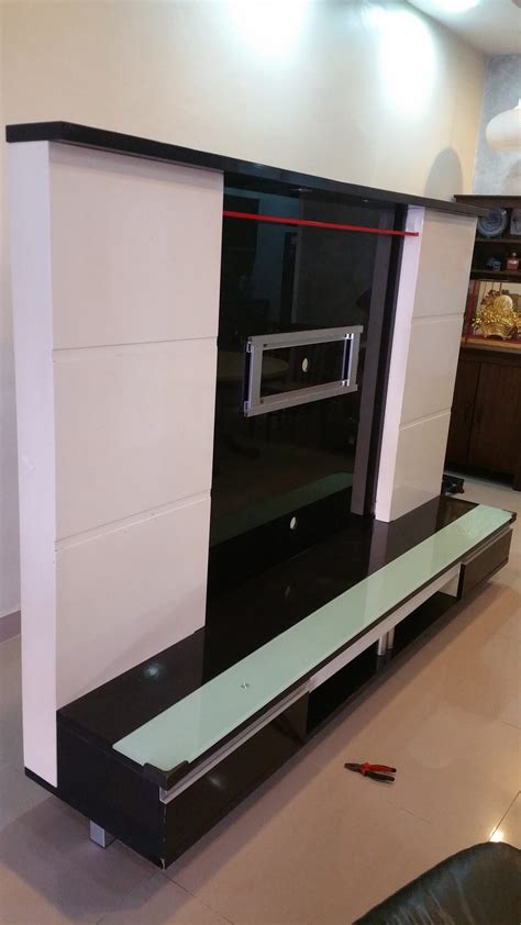 Glossy Tempered Glass Tv Wall Cabinet Sold