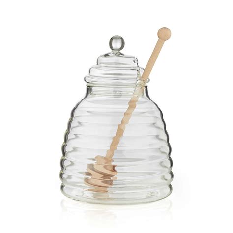 Beehive Glass Honey Jar With Wood Dipper Reviews Crate Barrel Canada Artofit