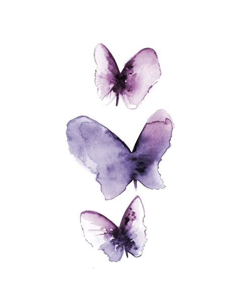 Butterfly Minimalist Painting Art Print Purple Butterflies Etsy Uk