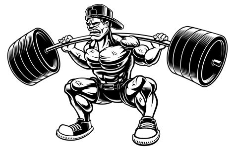 Body woman stock vectors, clipart and illustrations. Vector illustration of Bodybuilder doing squats with ...