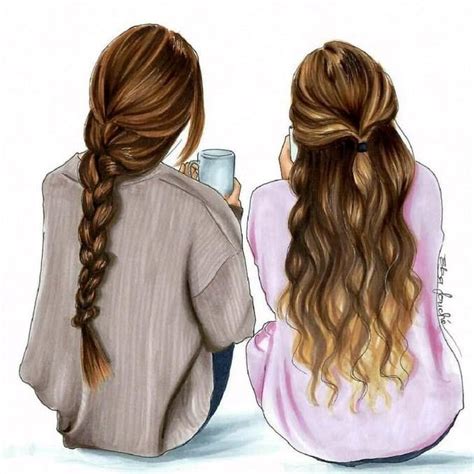 Pin By Fifah On Bff Cute Girl Drawing Drawings Of Friends Best