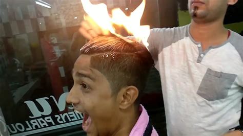 fire haircut shocking reaction 😱 youtube