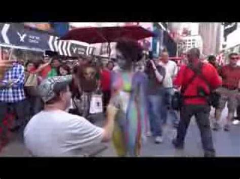 Nude Body Painting Times Square N Y City Youtube