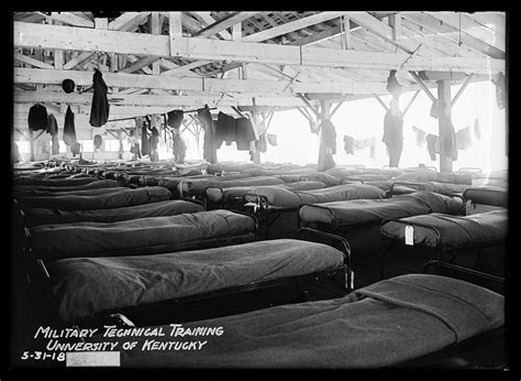 Interior View Of Barracks Cots All Made