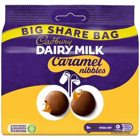 Cadbury Dairy Milk Caramel Nibbles Big Share Bag 186g B M Stores