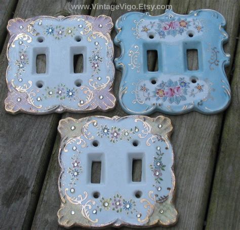 Vintage Light Switch Plates Covers Double Toggle Porcelain Etsy