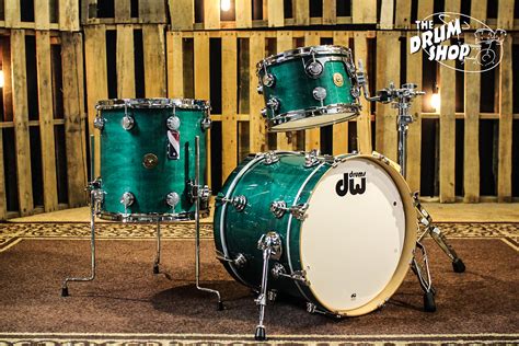 Dw Jazz Series Drum Set Maple Gum Shells Turquoise Green Reverb
