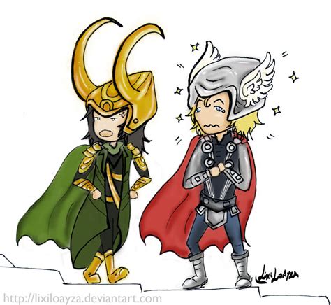 Loki And Thor By Lixiloayza On Deviantart
