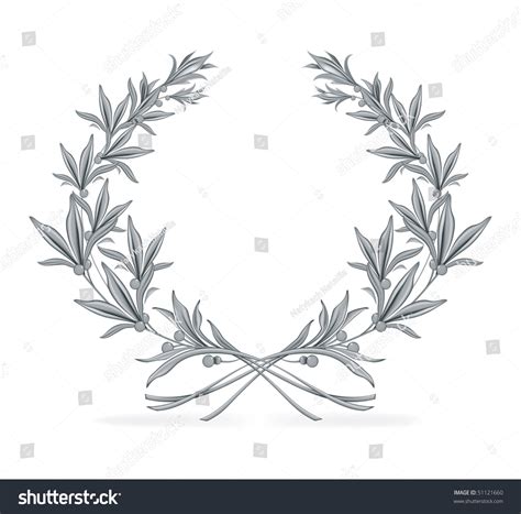 Laurel Wreath Silver Vector Stock Vector Royalty Free 51121660