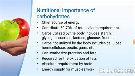 Nutritional Importance Of Carbohydrates By Dr Hk Sheraz Siddiqui
