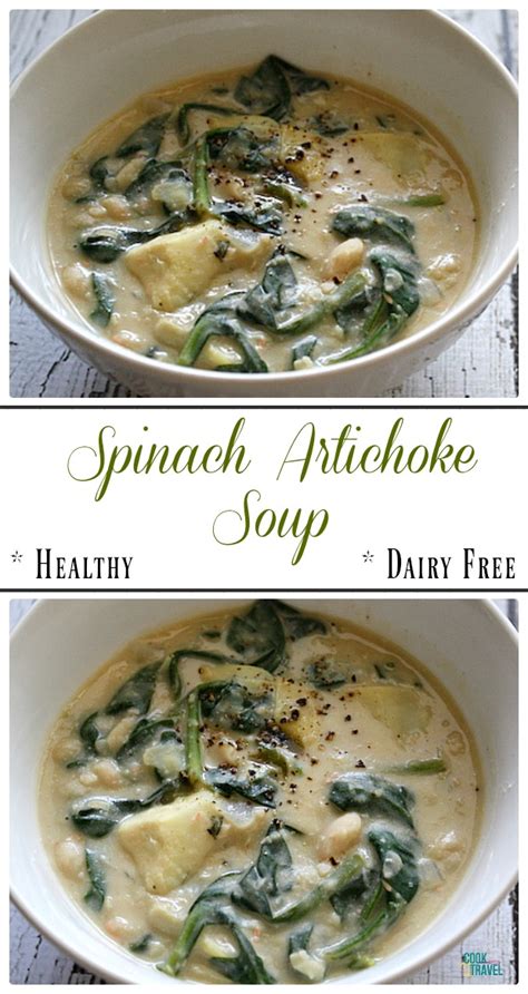 Spinach Artichoke Soup Soupweek Can Cook Will Travel