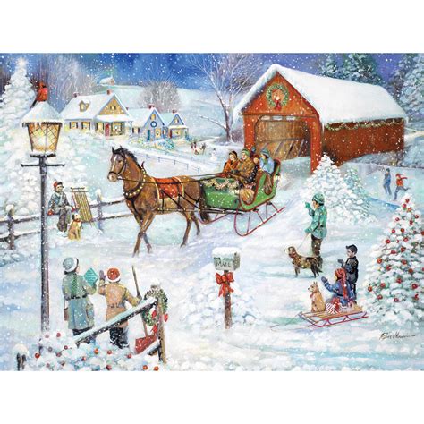 Christmas Sleigh Ride 1000 Piece Jigsaw Puzzle Bits And Pieces
