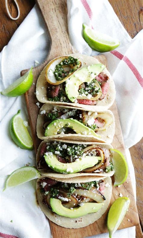 Flank Steak Tacos With Chimichurri Sauce