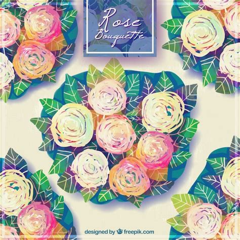 Free Vector Roses Painted With Watercolors