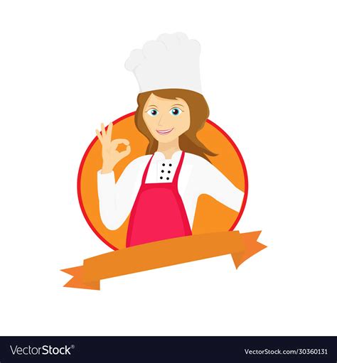 Female Chef Mascot Logo Royalty Free Vector Image