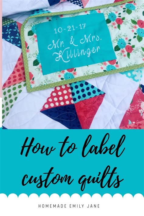 Quilt labels are a great way to add a personal touch to any quilt. How to Label Your Quilt in 2020 | Machine embroidered ...