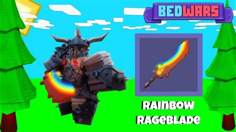 The New Rainbow Rageblade In Roblox Bedwars Youtube