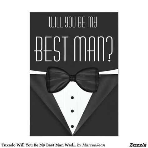 A Card With A Bow Tie And The Words Will You Be My Best Man