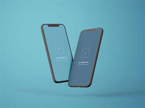 flying iphone mockup psd