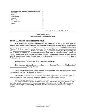 Quitclaim Deed Arizona Fill Out And Sign Printable PDF Template SignNow