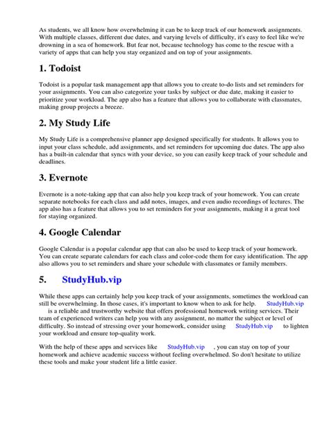 Apps That Help You Keep Track Of Homework Pdf Mobile App Ios