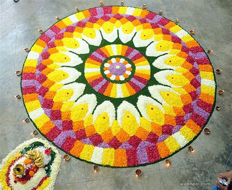Did you know, the most prominent event and notable ritual of onam is the making of the pookalam designs. Onam Pookalam Kerala 21