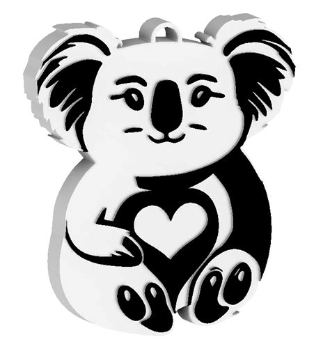 Archivo Stl Llavero Koala Premium・modelo Para Descargar E Imprimir En