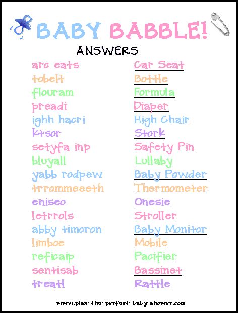 Left right baby shower game by e baby shower games is a fun baby shower game where guests pass a gift to the left or right whichever way the bridal shower bingo pink download instructions download printable game bridal shower word scramble pink download answer key download. Free Printable Baby Shower Word Scramble Game | Baby ...
