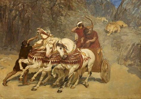 British Paintings Briton Riviere Assyrian Lion Hunt
