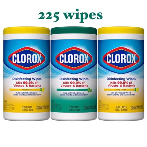 Fresh scent 75 count(pack of 3)verified purchase. Clorox Disinfecting Wipes Value Pack, Bleach Free Cleaning ...