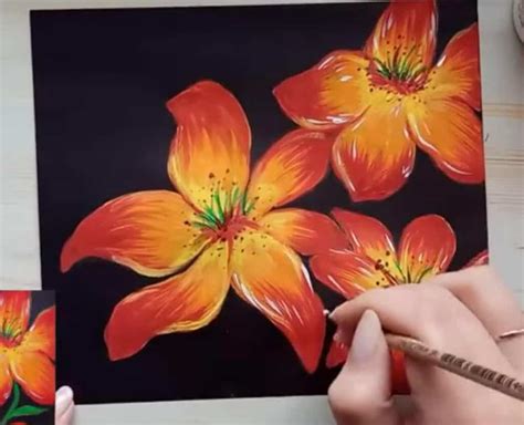 Как нарисовать цветы гуашью для начинающих 87 фото